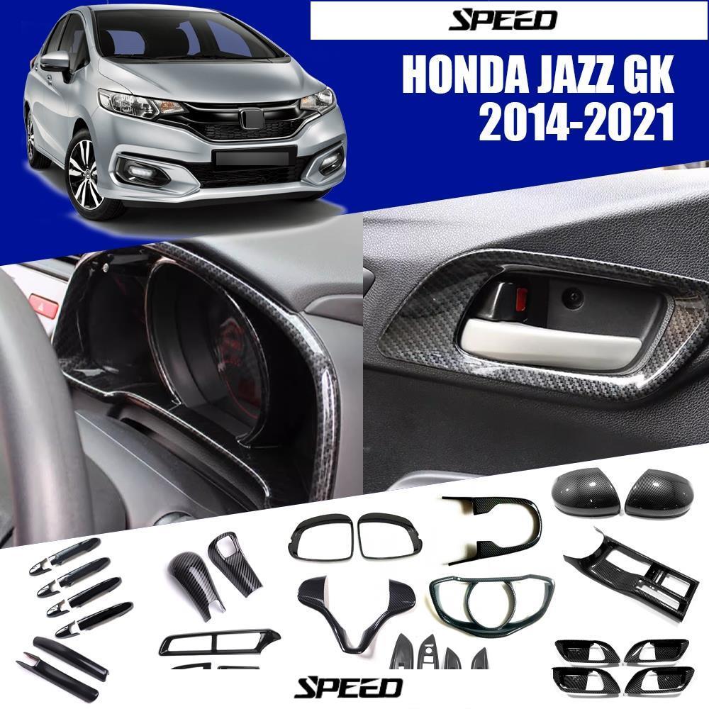 Honda jazz คิ้วพวงมาลัย ฝาครอบกระจกมองหลัง อุปกรณ์ตกแต่งภายใน/ภายนอก สําหรับ jazz gk (2014-2021)