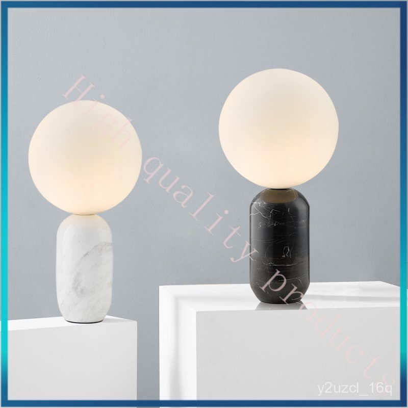 Nordic Table Lamp for Living Room and Bedroom, Bedside Table Lamp, Light Luxury Marble Decorative Ta