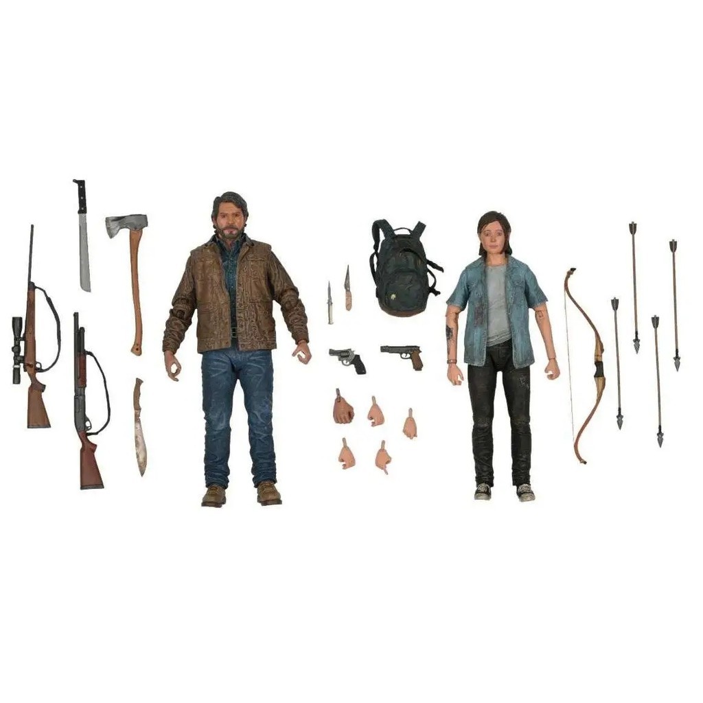 NECA The Last of Us Part II Ellie Williams และ Joel Miller Super Action Figure ชุดของเล่น