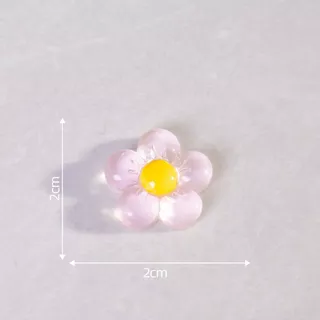 ❮10 ชิ้น❯ เรซิ่นของตกแต่งเรซิน DIY ดอกไม้ห้ากลีบโปร่งใส ดอกไม้คละสีงานฝีมือ ดอกไม้ตกแต่งชิ้นงาน