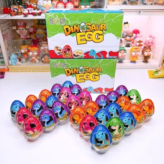 ไข่ขนมและของเล่น ช็อกโกแลตบิสกิต ไดโนเสาร์ กล่องเขียว <1 กล่อง 30 ชิ้น>