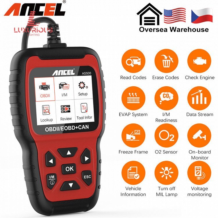 Ancel AS500 OBD2 Scanner Engine  Reader Car Diagnostics Tool I1P2