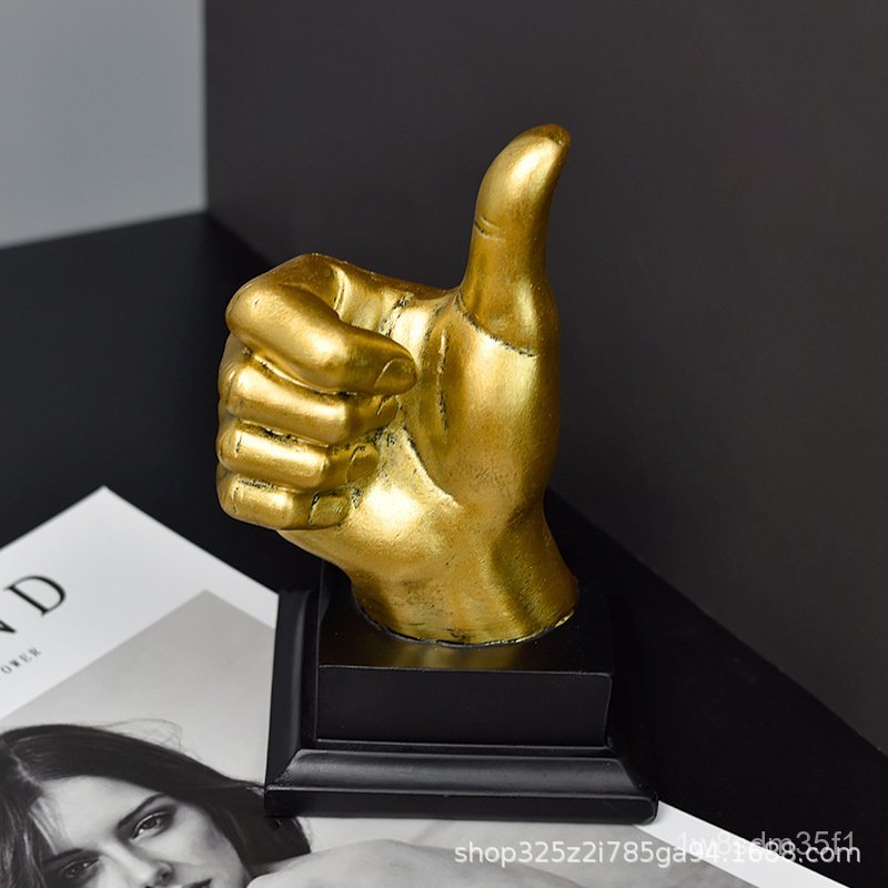 โมเดลนิ้วโป้งขึ้นสไตล์ยุโรป ของตกแต่งเรซินสำหรับสำนักงาน ตู้ไวน์ ตู้ทีวี DIOT