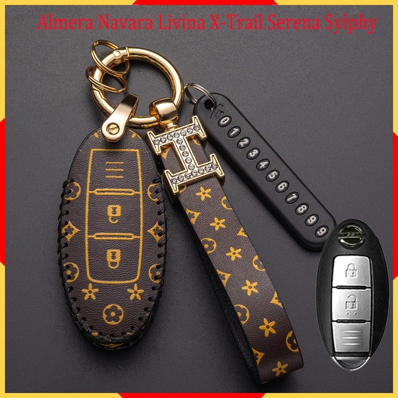 เคสกุญแจ Nissan Almera Navara Livina พวงกุญแจรถยนต์ X-Trail Serena Sylphy เคสกุญแจรถยนต์