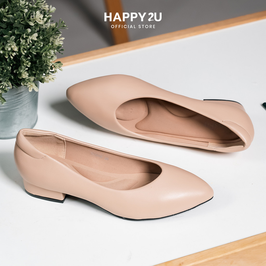 HAPPY2U Bethany Pointed Mid Heel - รองเท้าคัทชู ส้นสูง 3 ซม.