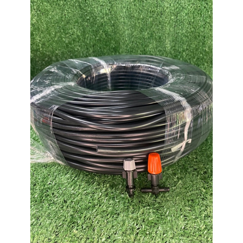 ส่งฟรี สายไมโคร สายยาง ชุดพ่นหมอก PVC 5/7mm สีดำ ความยาว 100 เมตร เหนียว ทนแดด ใช้ในสวน บ้าน รดน้ำต้นไม้ ระบบน้ำ ใช้โค้ด