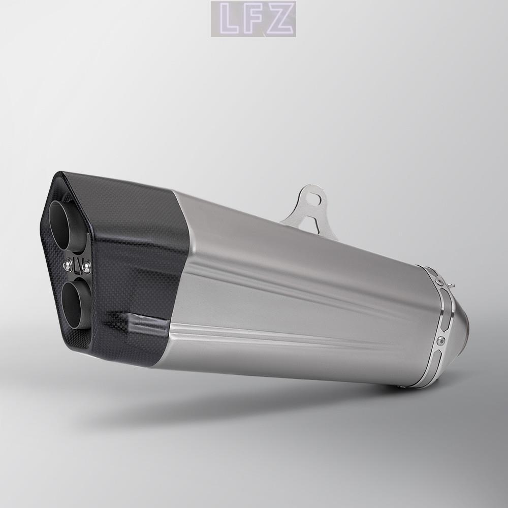 สําหรับ CBR300 CBR600RR Z1000 ZX10R Tmax530 Nmax155 Pcx125 คาร์บอนไฟเบอร์รถจักรยานยนต์ท่อไอเสียท่อ L