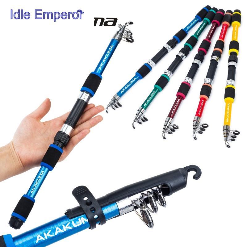 Akakuma คันเบ็ดตกปลา EVA ไฟเบอร์กลาส ยืดหดได้ 5 ส่วน 1.8 ม. สําหรับตกปลาน้ําจืด น้ําเค็ม