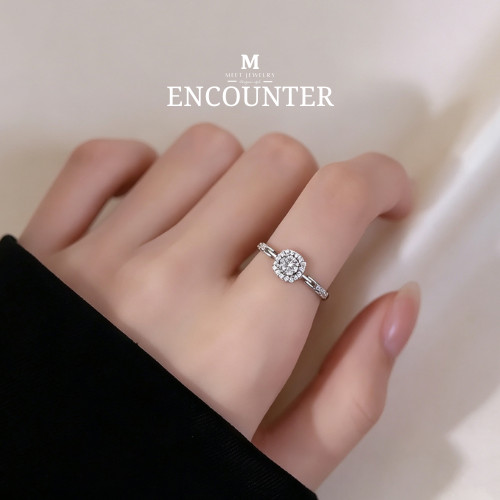 MEET💕แหวนเงินแท้ 925 Encounter แหวนเพชร แหวนเงินแท้ แหวนปรับขนาดได้ แหวนเรียบหรู แหวนมงคล แหวนแฟชั่น