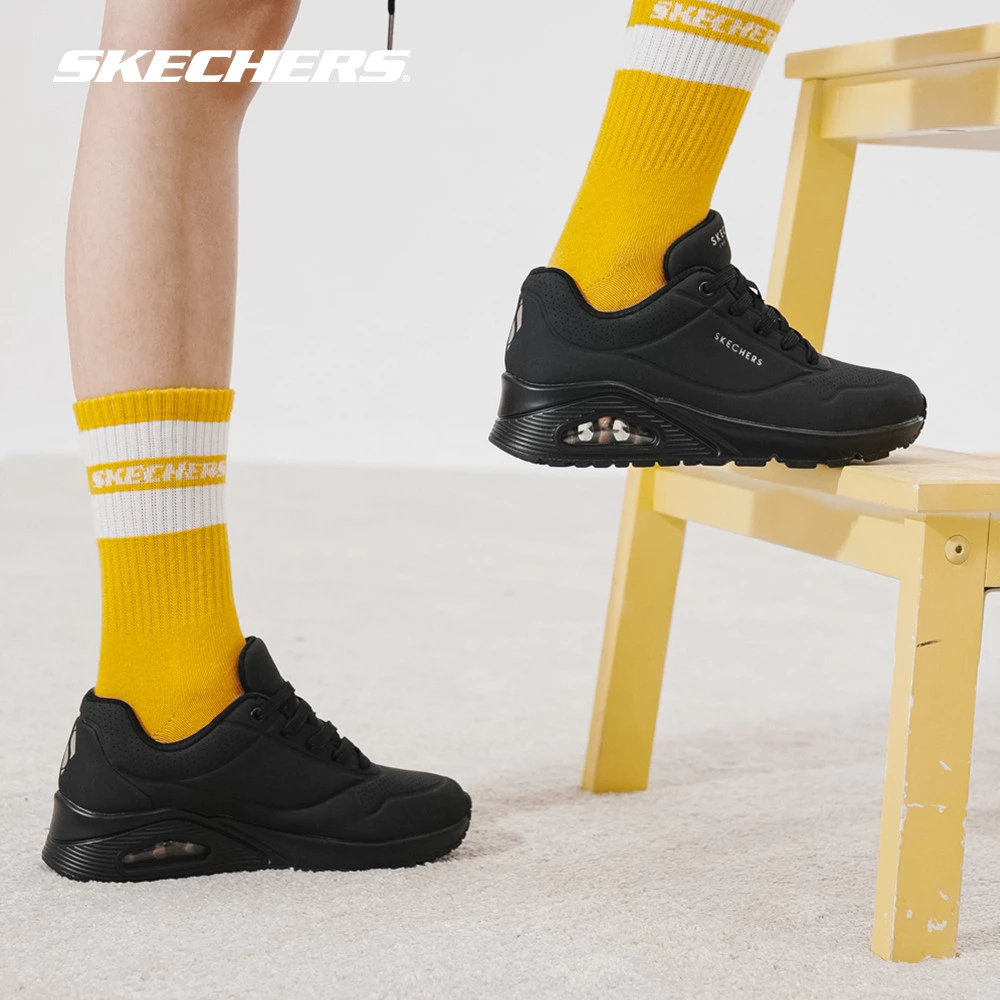 Skechers สเก็ตเชอร์ส รองเท้าผู้หญิง Women SKECHERS Street Uno Stand On Air Shoes - 73690-BBK Air-Cooled Memory Foam