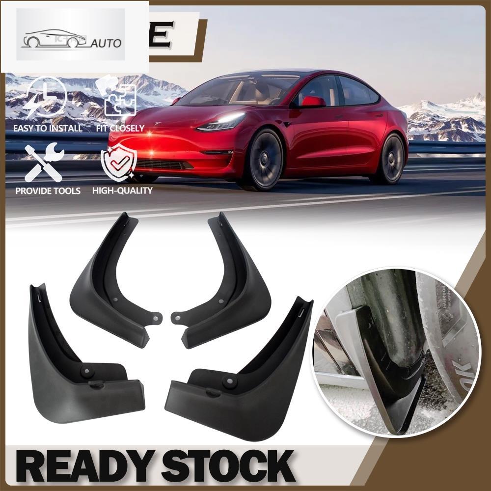 รถ MudFlapด้านหน้าด้านหลัง Mudguards Fender สําหรับ Tesla รุ่น 3 Molded Splash YC101249-th