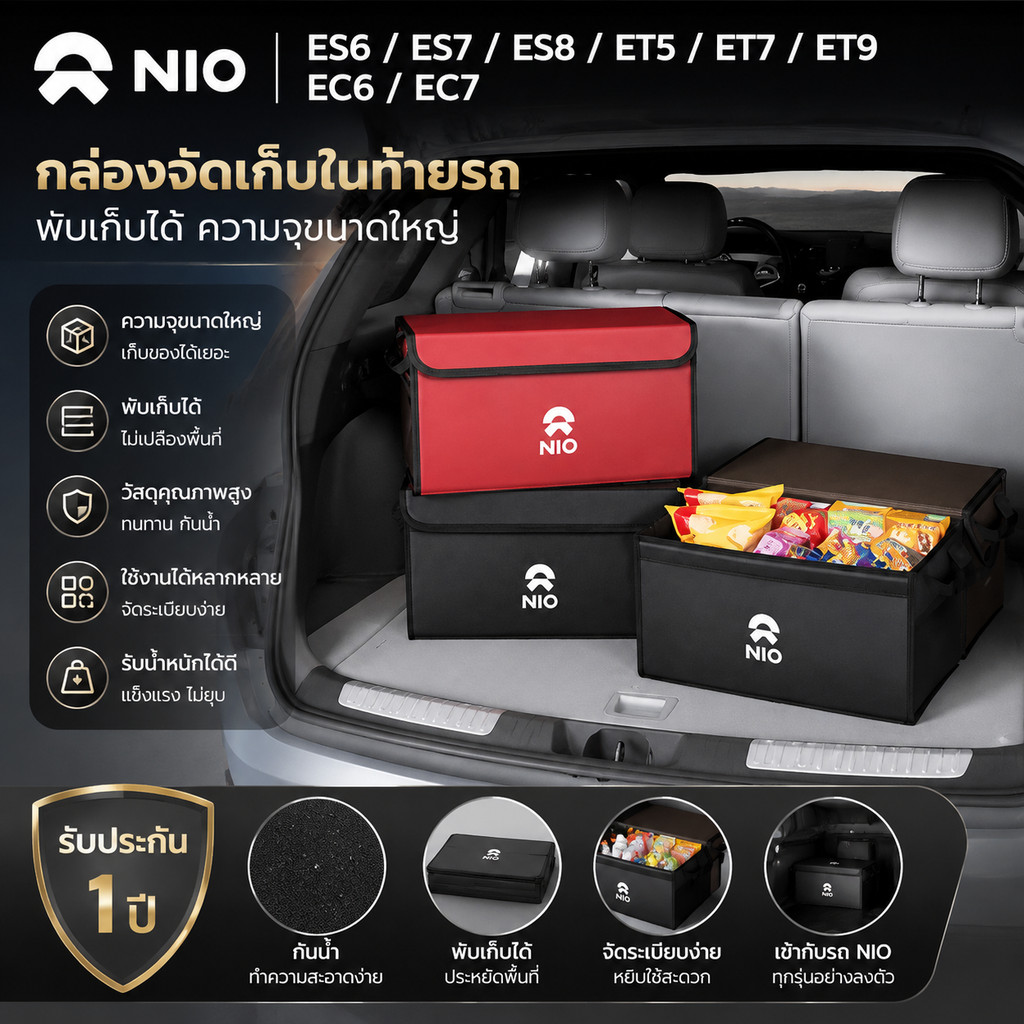 เหมาะสําหรับ NIO ES6 ES7 ES8 ET5 ET7 ET9 EC6 EC7 รถ Trunk พับกล่องเก็บขนาดใหญ่ความจุกระเป๋า Auto Par