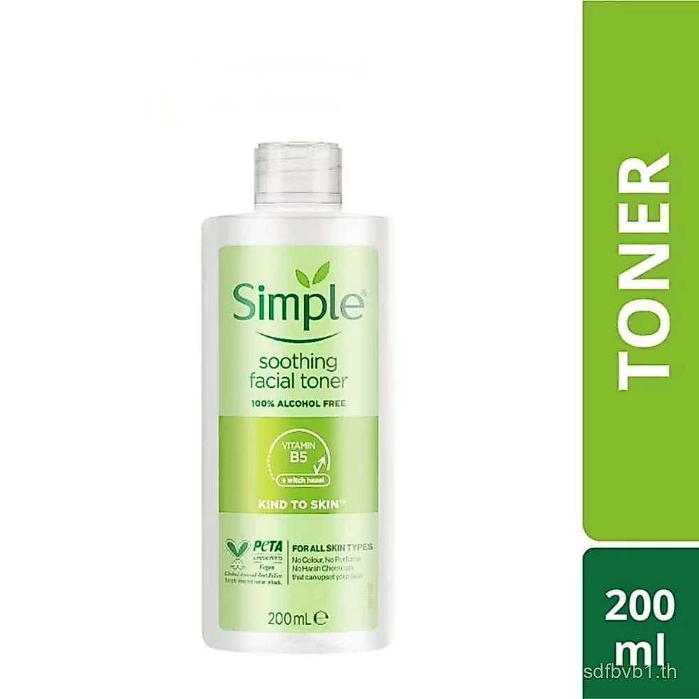 พร้อมสต็อก ขายร้อน SIMPLE Kind to Skin Soothing Toner 200ml