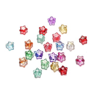 St.kunkka ลูกปัดแก้ว รูปดาวห้าแฉก 8 มม. 34 สี สําหรับทําเครื่องประดับ สร้อยข้อมือ สร้อยคอ DIY 10 ชิ้น