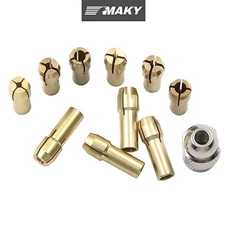 LLPH 11 ชิ้น/เซ็ตเจาะทองเหลือง Collet Chuck Bits สําหรับเครื่องมือโรตารี่ 0.5-3.2 มม.LP