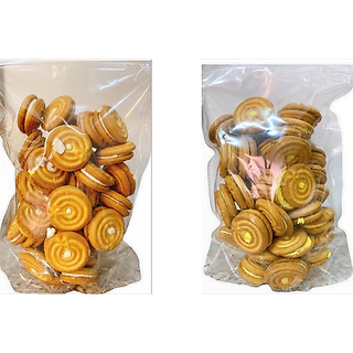 ขนมปังคุ๊กกี้รสทุเรียน,ครีมขาว,กาแฟ,ช็อค หอมอร่อย น้ำหนัก 250/500/1000 กรัม ใส่ถุงแก้ว
