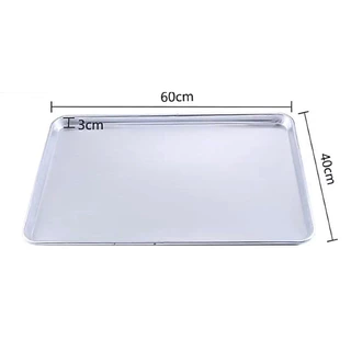ถาดอบขนมอลูมิเนี่ยม ใส่ชั้นวางเบเกอรี่ได้ มี 2 ขนาด 60x40x5 cm. และ 60x40x3 cm.