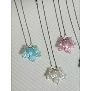 🏝️พร้อมส่ง ส่งเร็ว1-2 วันถึง 𝒇𝒍𝒐𝒘𝒆𝒓 𝒏𝒆𝒄𝒌𝒍𝒂𝒄𝒆 -สร้อยคอดอกไม้ สร้อย+จี้ดอกกล้วยไม้