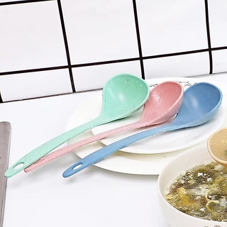 กระบวยทัพพี ช้อนซุป ช้อนตักซุป สําหรับตักซุป Plastic spoon จากวัสดุธรรมชาติ(ส่งแบบสุ่มสี)
