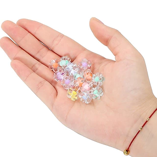 20 ชิ้น ลูกปัดดอกไม้อะคริลิคลูกปัดดอกไม้ห้าใบสามารถใช้ในสร้อยคอ DIY จัดส่งจากไทย