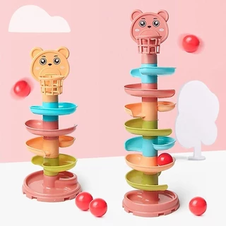 GeeToy 5/8 ชั้นติดตามสไลด์บอลทาวเวอร์ของเล่นมอนเตสซอรี่ประสาทสัมผัสของเล่นของเล่นเพื่อการศึกษา