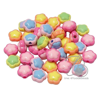 ***ห่อเล็ก***ลูกปัด ทรงนูน อะคริลิค คละสี (10 กรัม) ลูกปัดลวดลาย จี้ลูกปัด
