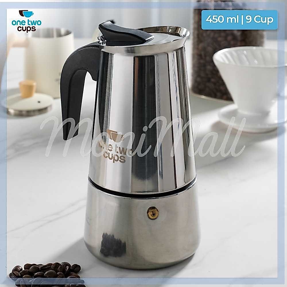 One Two Cups Moka Pot เครื่องชงกาแฟเอสเปรสโซเตาตั้งพื้น 9 ถ้วย 450ml - Z20