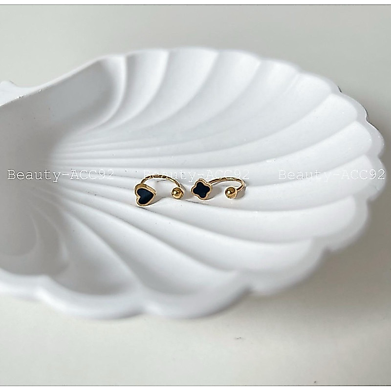 (1 ข้าง) จิวหู ใบโคลเวอร์ จิว helix flat lope Stainless 316L แพ้ง่ายใส่ได้