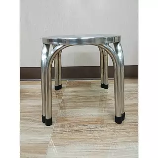เก้าอี้สแตนเลส เกรด 201 22CM/30CM/47CM สแตนเลสเก้าอี้กลมขาคู่ เก้าอี้กลางแจ้ง แข็งแรง