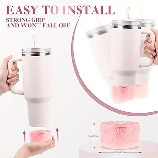 Sugaw 3D Bow Tumbler ซิลิโคน Boot, สวยและทันสมัย Anti-Drop Shock Absorbing อุปกรณ์เสริมขวดน้ํา, บูตขวดน้ําเข้ากันได้กับ Stanley Tumbler
