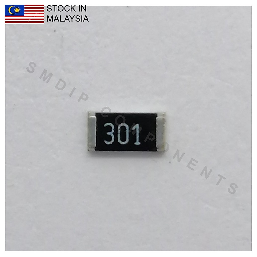 10PCS ไต้หวัน-เกรด 300R 5%, 1206 SMD Resistor (301)