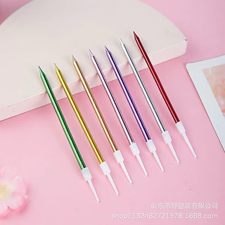 🔥พร้อมส่ง🔥เทียนวันเกิด เทียนดินสอเคลือบมุก เทียนวันเกิดแท่งเดียวสไตล์เกาหลี เทียนปักเค้ก เทียนหลากสี