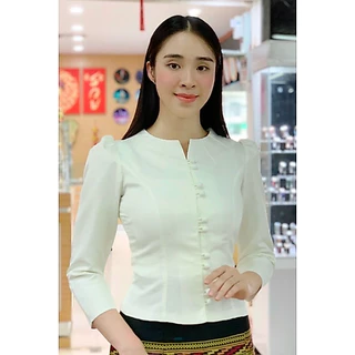 เสื้อใหม่ลาวคอไลลาอัดกาวแน่นแน่นทั้งตัว