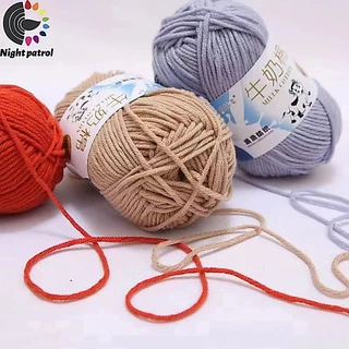 ไหมพรมคอตตอนนม น้ำหนัก50กรัม ไหมพรม 5ply milk cotton yarn พร้อมส่งจากไทย