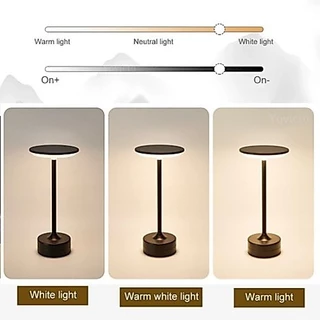 【การจัดส่งไทย】โคมไฟตั้งโต๊ะ LED สามสี แบบไร้สาย เซนเซอร์สัมผัส ชาร์จไฟได้ สําหรับร้านอาหาร โรงแรม บาร์ ห้องนอน