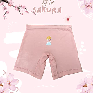 กางเกงซับในเด็ก สีซากุระ (รุ่นใหม่หนานุ่มขึ้น) กันโป๊ ลายเจ้าหญิงดิสนีย์ ขาไม่บาน ยืดหยุ่นเบาสบาย 2-12 ปี #ใหม่ชมอ่อน