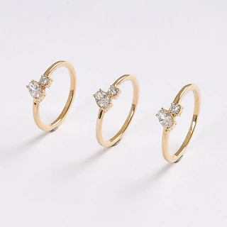 earika.earrings - clarisse gem ring แหวนเรียบมีเพชร มี 3 ขนาด วัสดุสแตนเลส (stainless steel) เหมาะสำหรับคนแพ้ง่าย