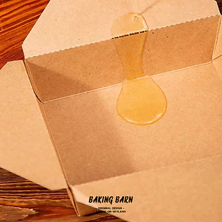 Baking barn (50 ชิ้น/แพ็ค) กล่องกระดาษเหลี่ยมแบบพับล๊อค Paper lunch box