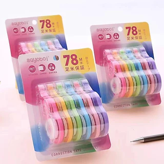 ชุดลบปากกา 6Pcs เทปลบคําผิด ความจุขนาดใหญ่ 78 เมตร สีโปร่งใส สําหรับนักเรียน