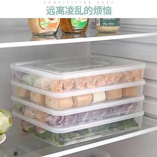 กล่องเกี๊ยวแช่แข็ง Dumpling Multi-Layerตู้เย็นQuick- Dumplingในครัวเรือนอาหารการเก็บรักษากล่องถาดFro