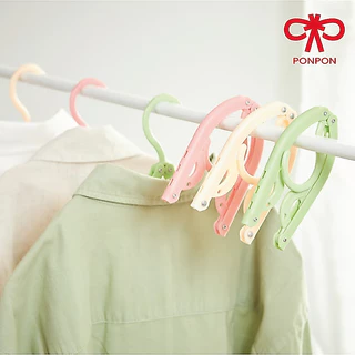 PONPON ไม้แขวนเสื้อพลาสติกพับได้ สะดวกและประหยัดพื้นที่ สีพาสเทล