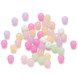 St. kunkka 4/6/8/10 มม.ลูกปัดอะคริลิค 50-200 ชิ้น Jelly สีรอบลูกปัดสําหรับ DIY สร้อยข้อมือสร้อยคอทํา