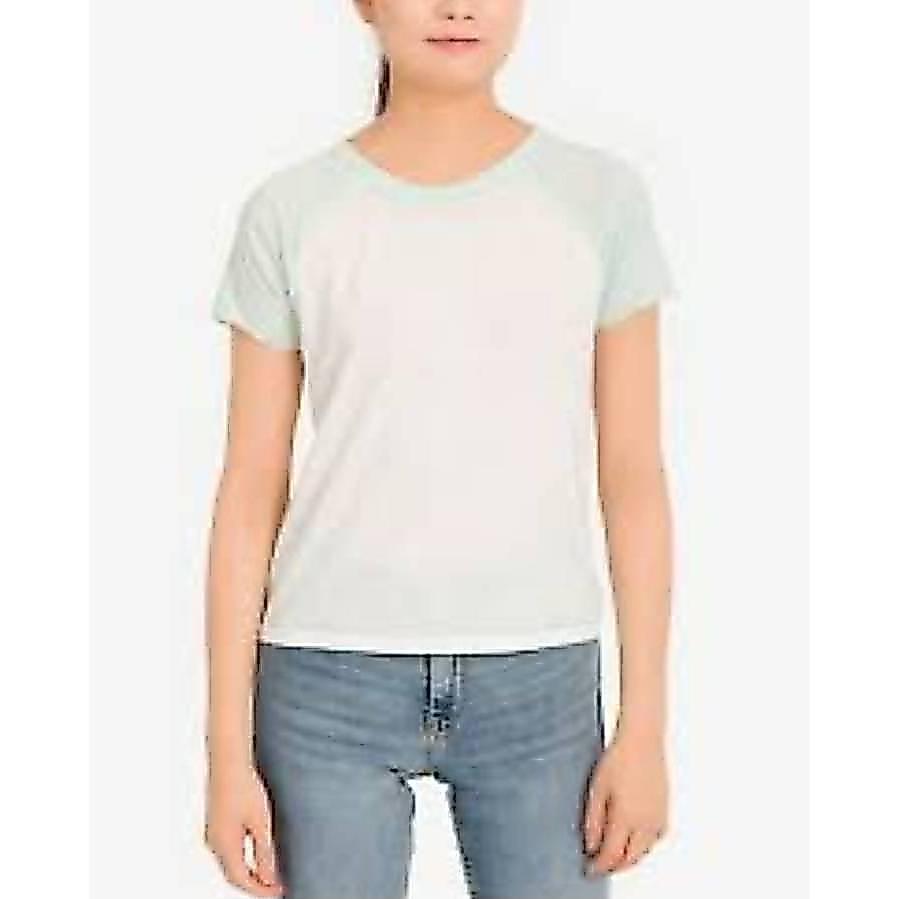 HIJAU KATUN โรงงานแบรนด์ QldN@vy raglan jersey tee เด็ก SML XL 6 7 10 12 14 ปีสีขาวครีมสีเขียว tosca