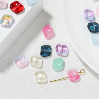 St.kunkka 10 ชิ้น ลูกปัดแก้วคริสตัล ลูกปัดหินผิดปกติ สําหรับ DIY สร้อยข้อมือสร้อยคอทํา