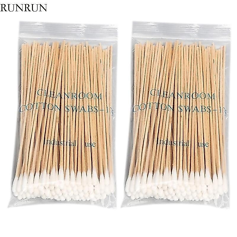 100/200Pcs 6 Inch Long Handle Cotton Swabs Cleaning Sticks Applicator