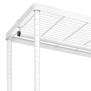 KASSA HOME ราวแขวนตั้งพื้น 2 ชั้น พร้อมชั้นวาง เหล็กพ่น รุ่น LINEAR-LN90-2-6 90x45x180 ซม. สีขาว