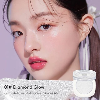 FelinWel พาเลทไฮไลท์เตอร์ประกายเพชร เม็ดสีชัดแน่น ชิมเมอร์ 2สี | Diamond Highlighter Palette High-Pigment Shimmer