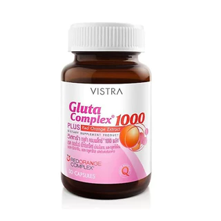 VISTRA Gluta Comlpex 1000 Plus Red Orange Extract ผลิตภัณฑ์เสริมอาหาร 30capsules