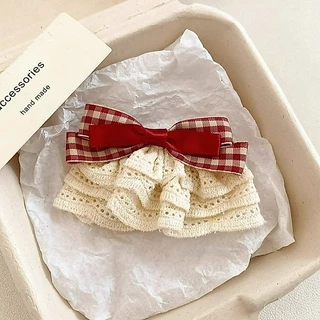 ลูกไม้ตาข่ายสีแดงดีไซน์เรียบทันสมัยสำหรับสตรี