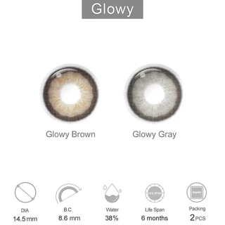 Realcon คอนแทคเลนส์ NEW Glowy ซีรีส์ Glowy Brown Glowy Gray 14.5mmเกรดใบสั่งยาที่นำเข้าจากเกาหลี